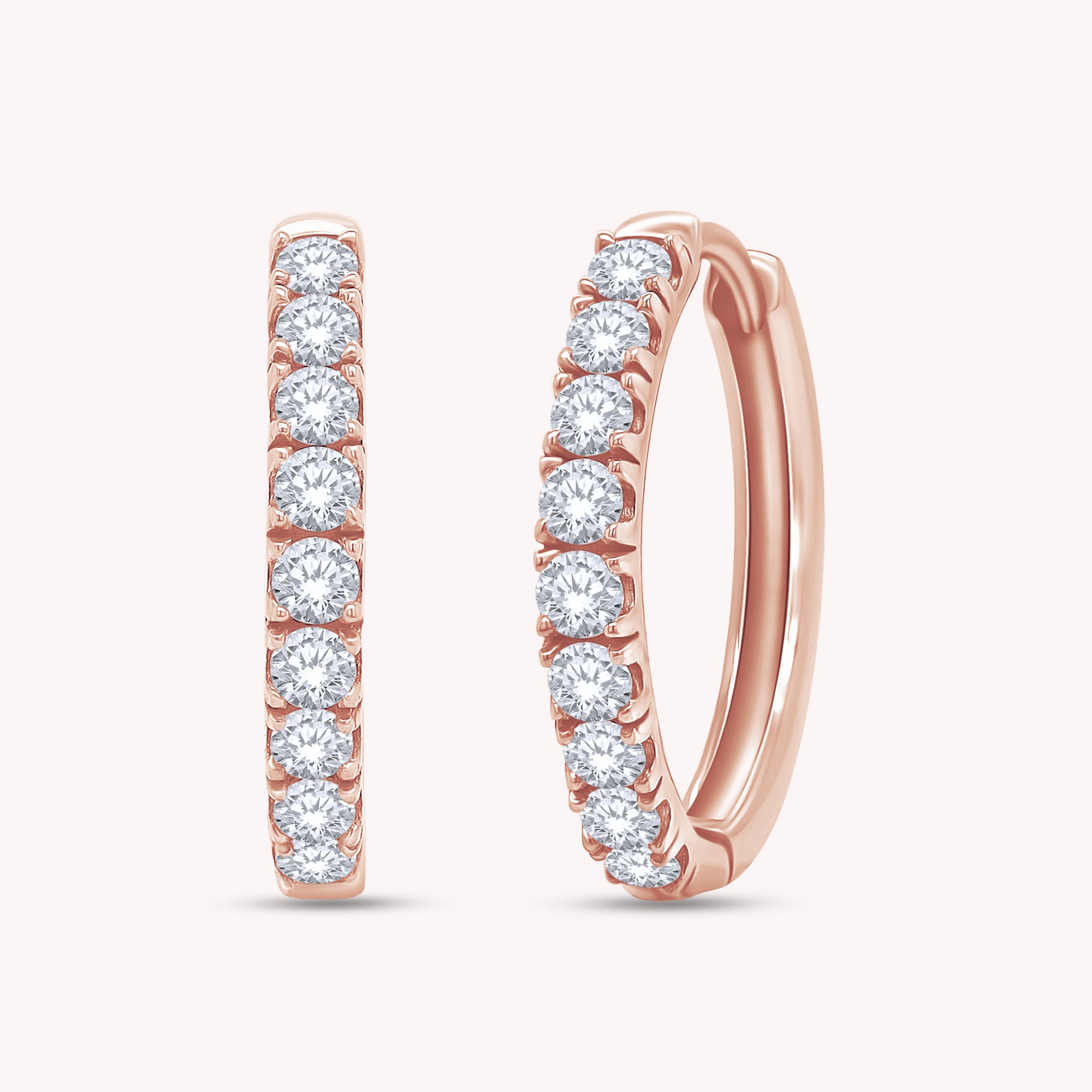 Huggie Hoop Earrings for Women Round Cut Lab Grown Diamond Earring