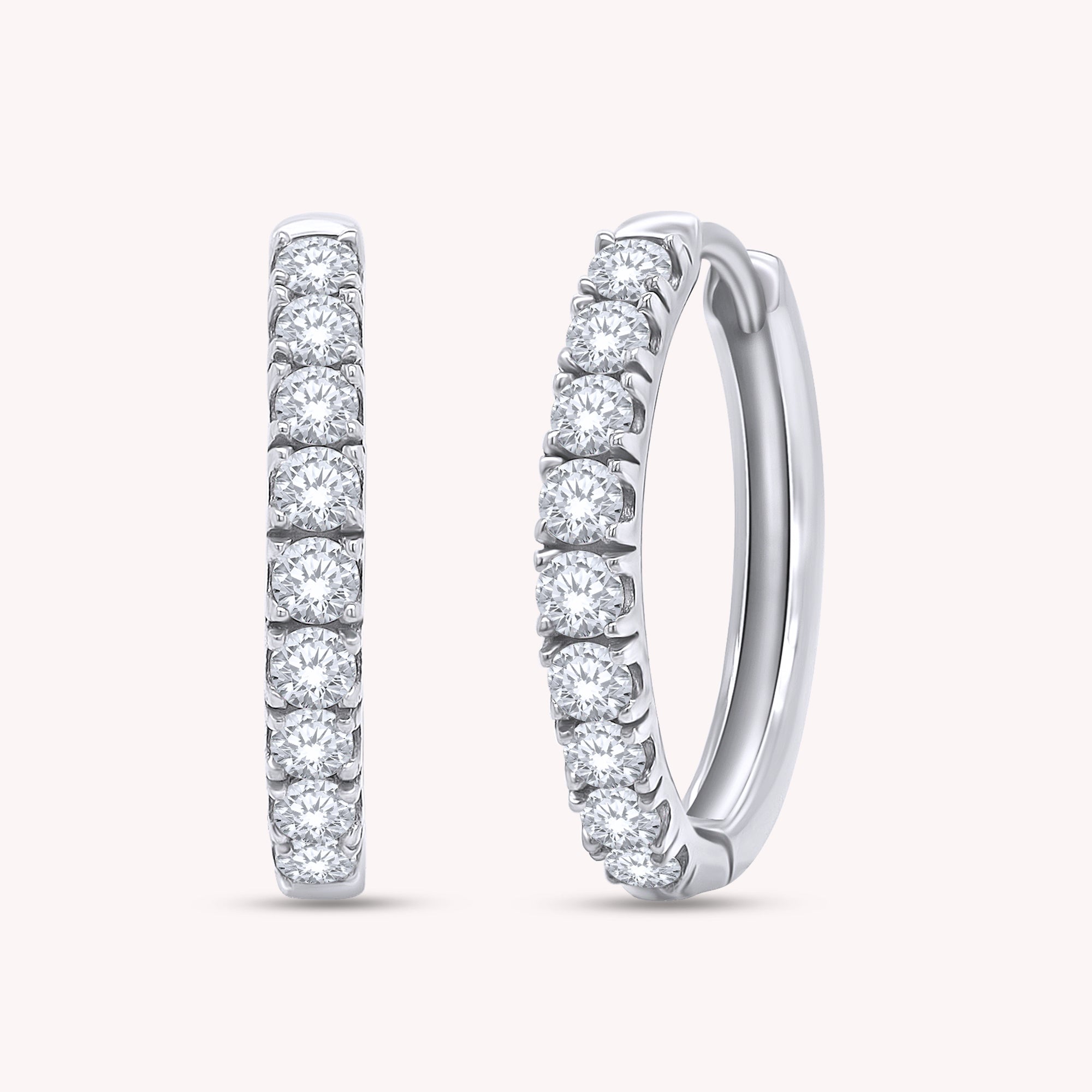 Huggie Hoop Earrings for Women Round Cut Lab Grown Diamond Earring