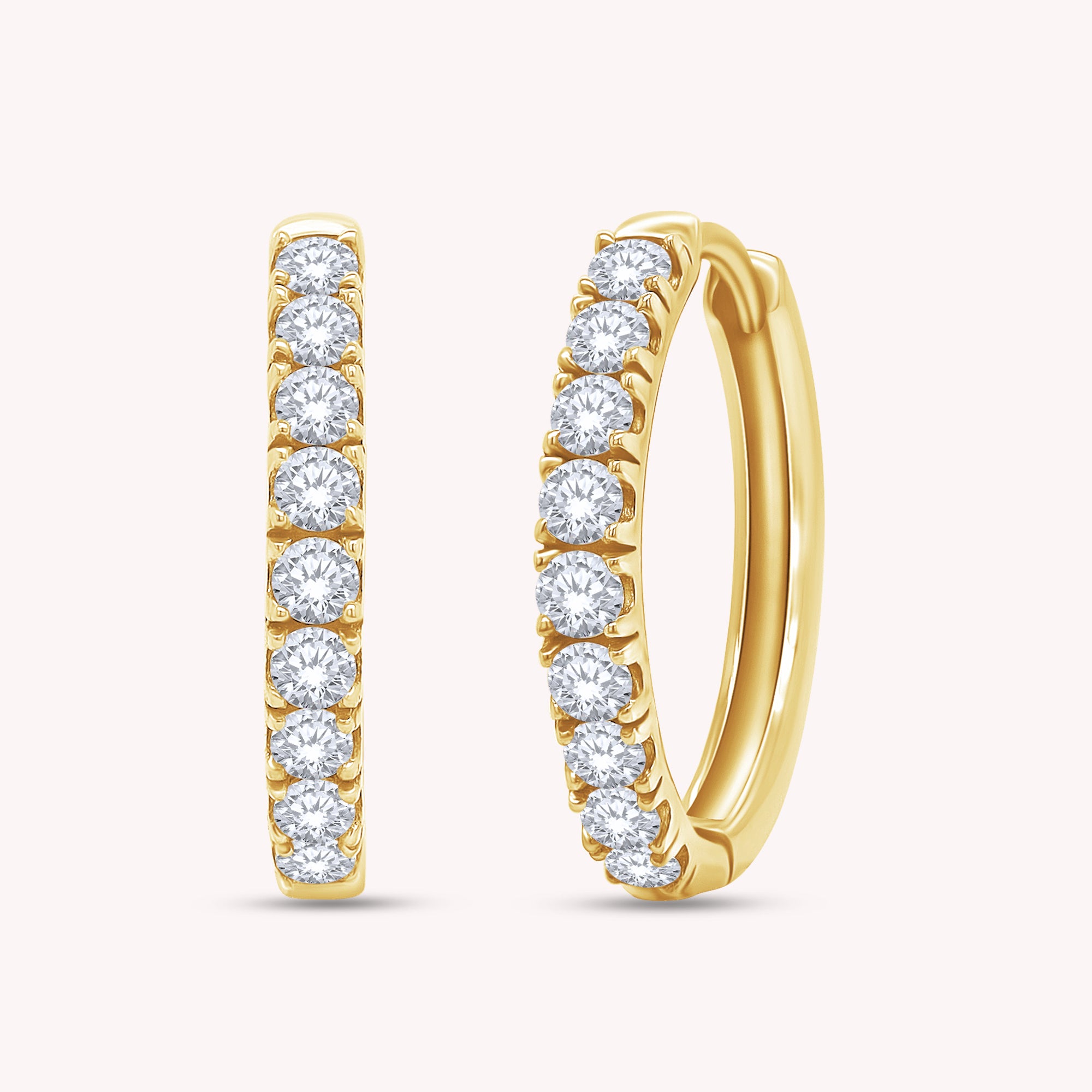 Huggie Hoop Earrings for Women Round Cut Lab Grown Diamond Earring