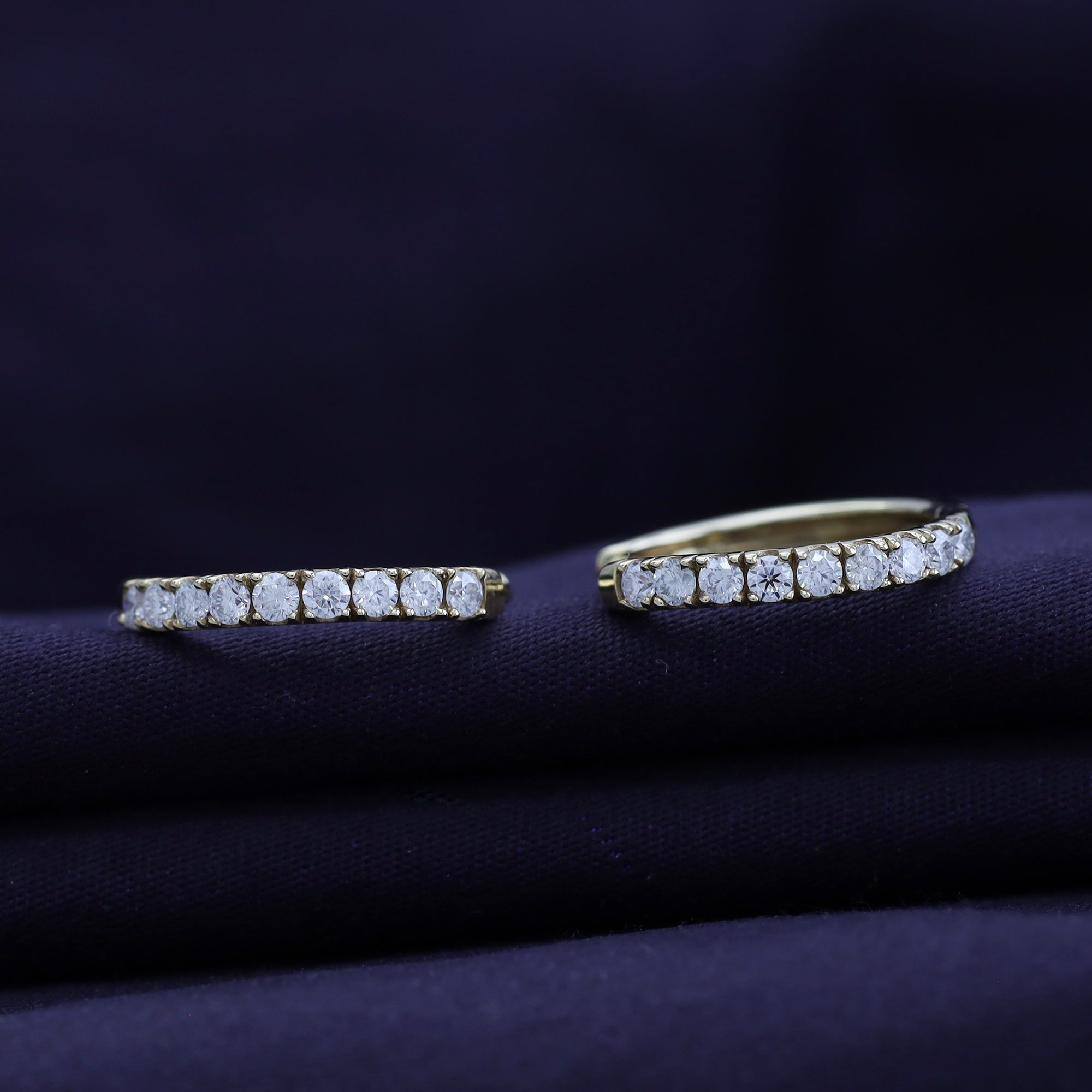 Huggie Hoop Earrings for Women Round Cut Lab Grown Diamond Earring