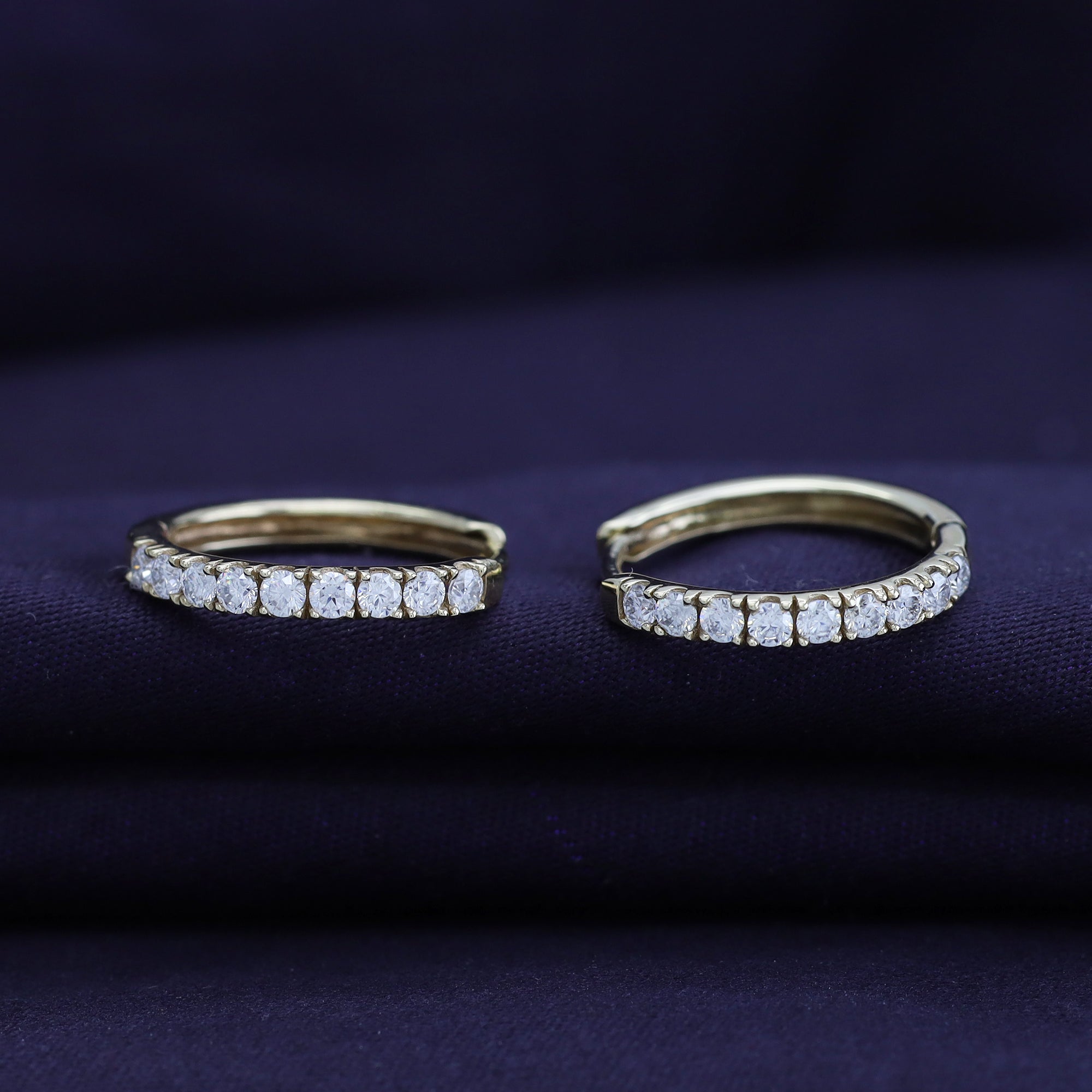 Huggie Hoop Earrings for Women Round Cut Lab Grown Diamond Earring