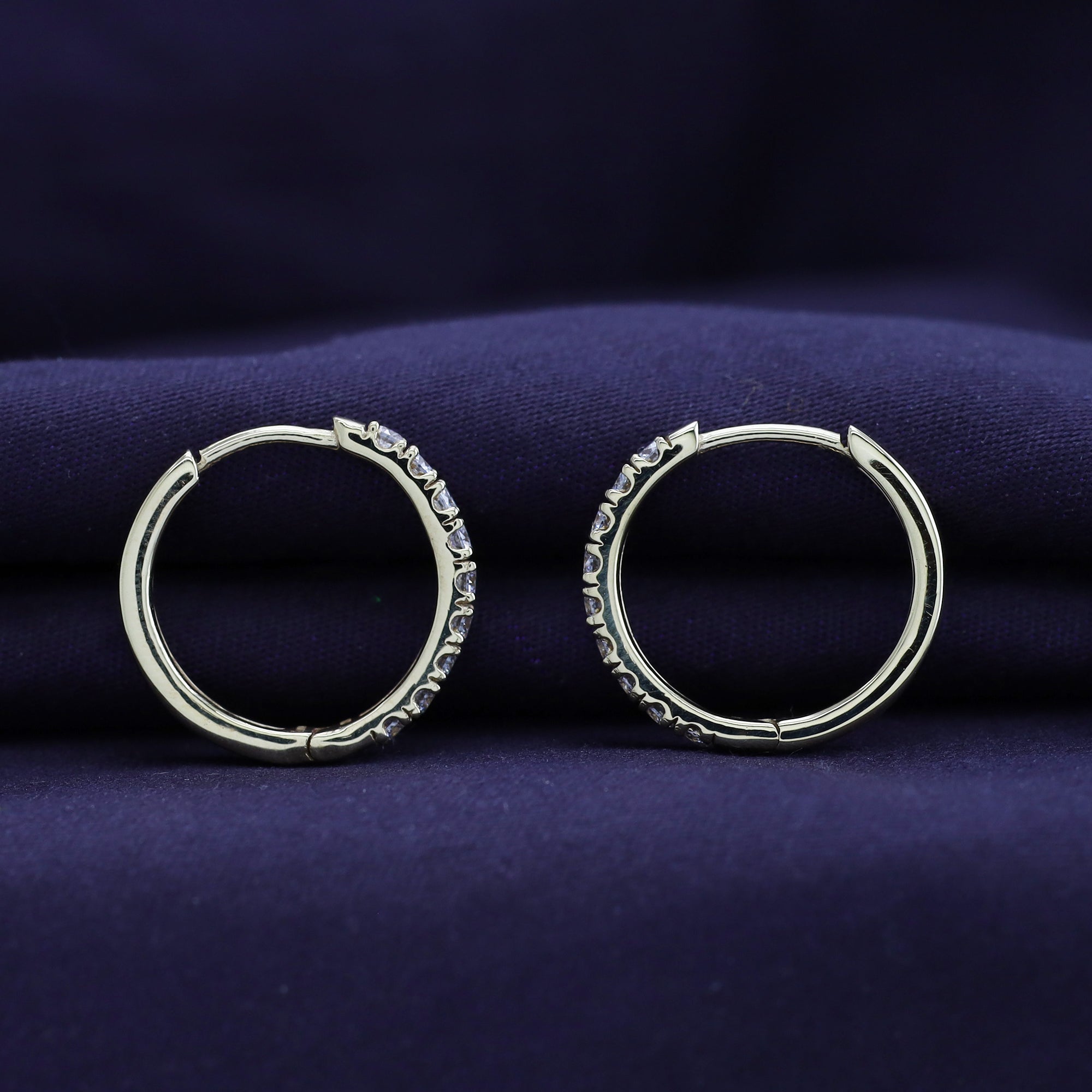 Huggie Hoop Earrings for Women Round Cut Lab Grown Diamond Earring