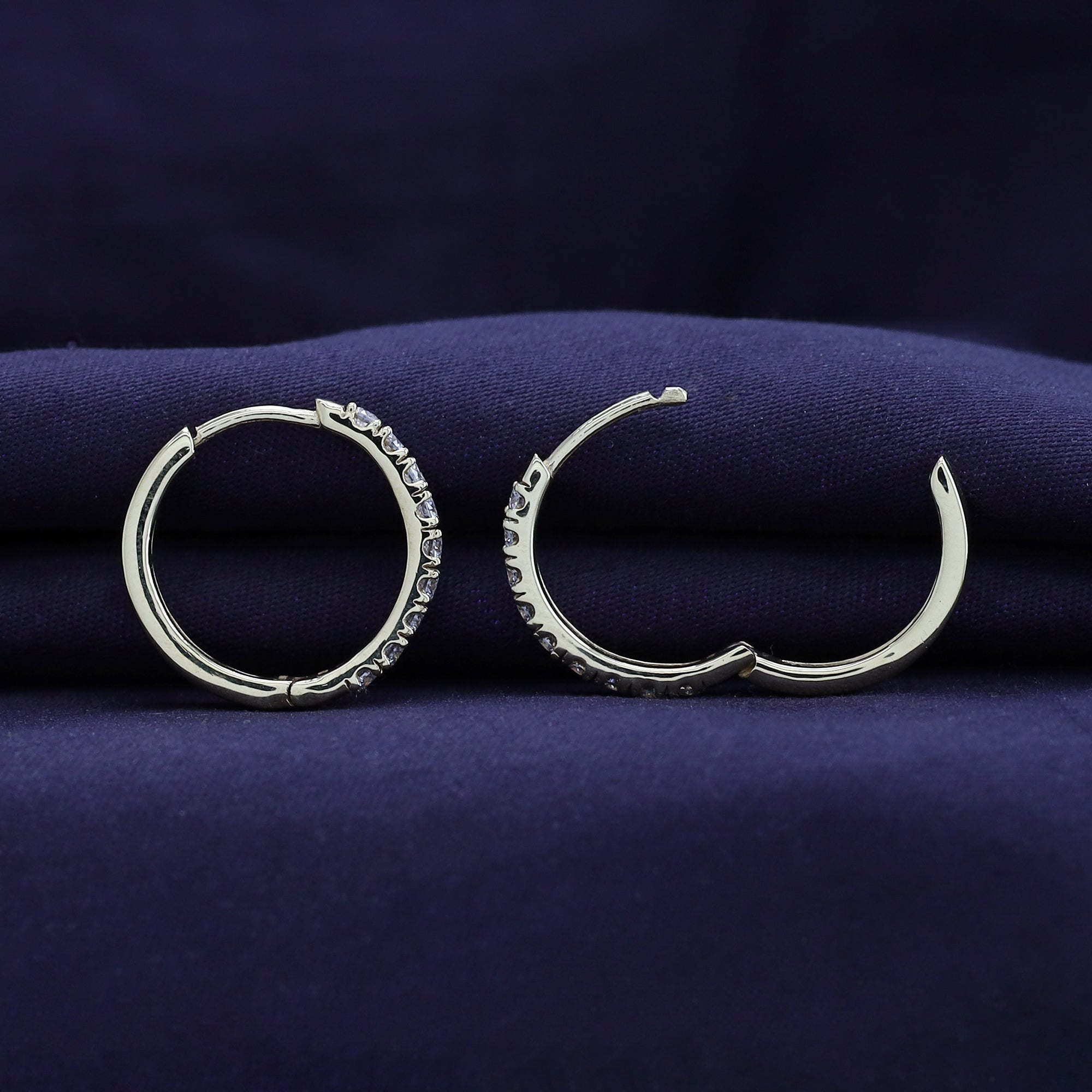 Huggie Hoop Earrings for Women Round Cut Lab Grown Diamond Earring