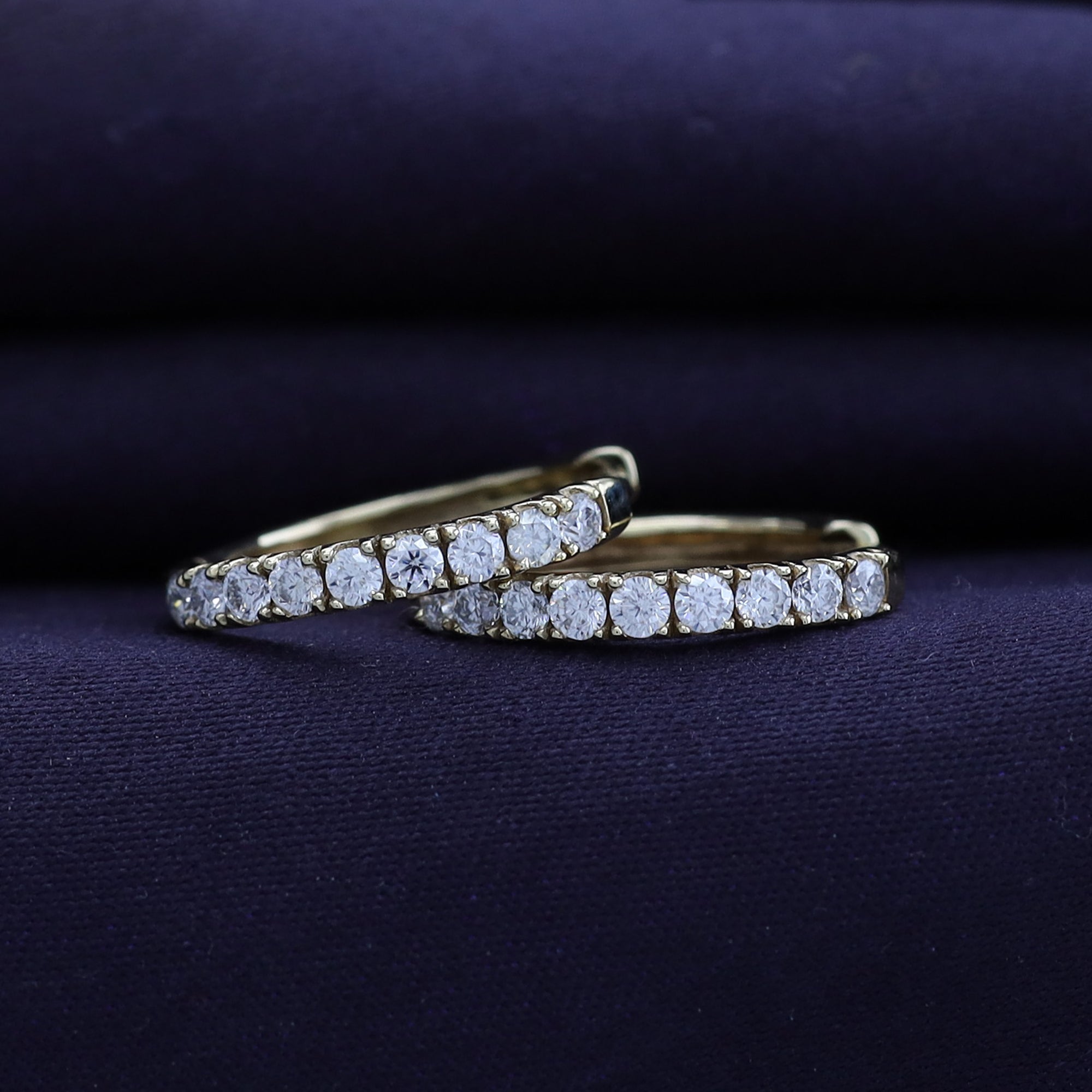 Huggie Hoop Earrings for Women Round Cut Lab Grown Diamond Earring