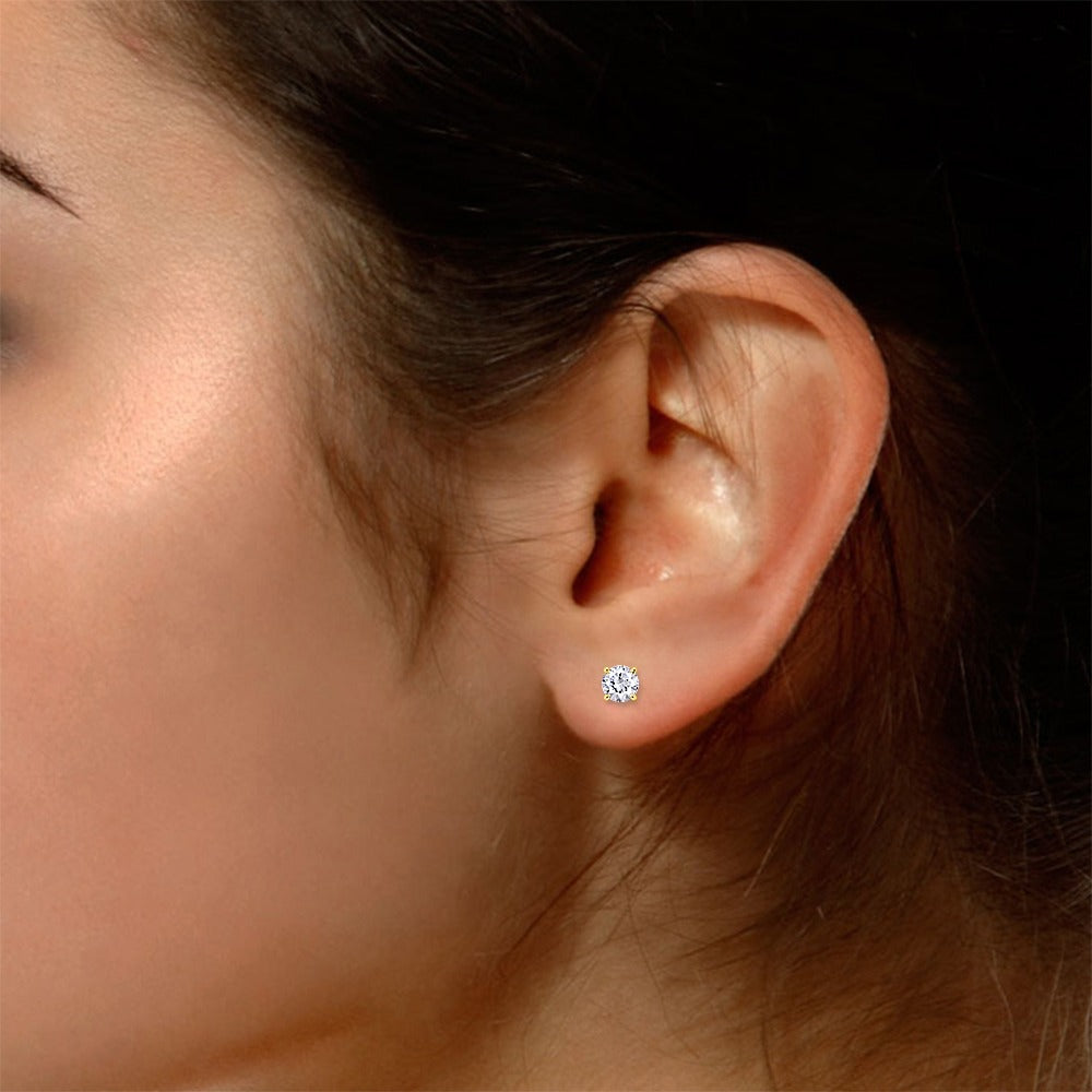 Lab Grown Diamond Solitaire Stud Earrings
