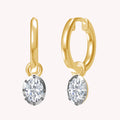 Hoop Earrings For Women, Oval Shape Lab Grown Diamond Two Tone Huggie Earring