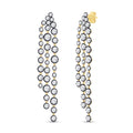 Tassel Earrings For Women, Round Shape Lab Grown Diamond Two Tone Tassel Earring