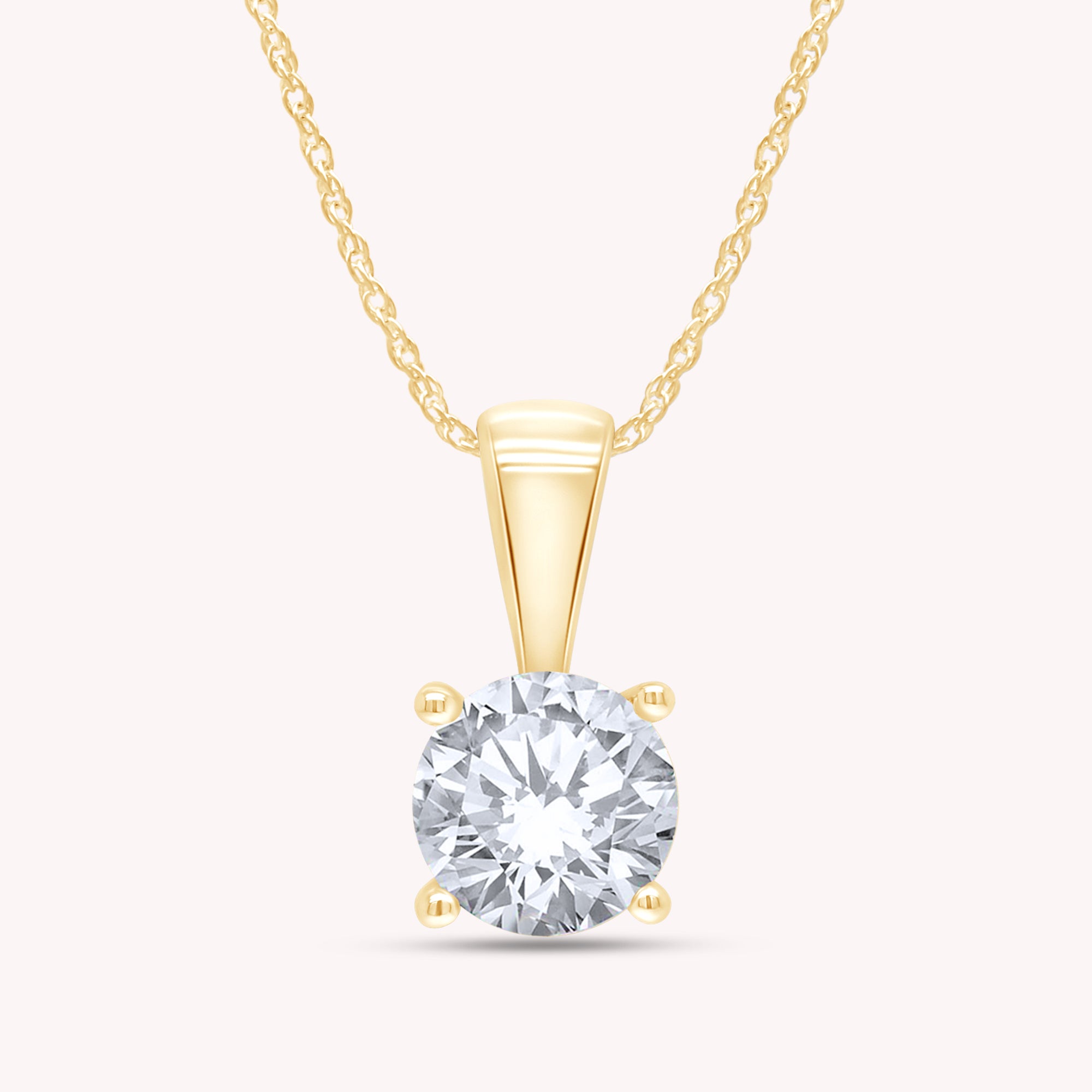 Round Cut Lab Grown Diamond Solitaire Pendant Necklace fo Women