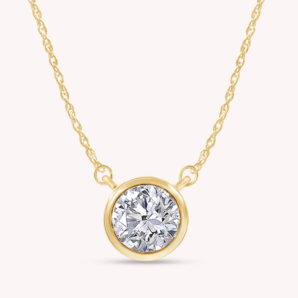 1.00 Carat Bezel Set Lab-Grown Diamond Pendant Necklace
