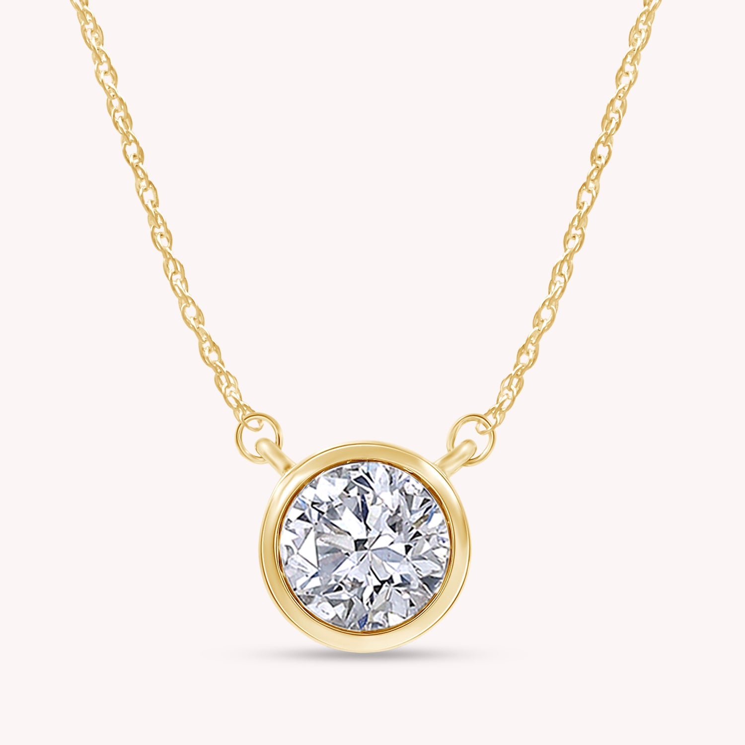 1.00 Carat Bezel Set Lab-Grown Diamond Pendant Necklace