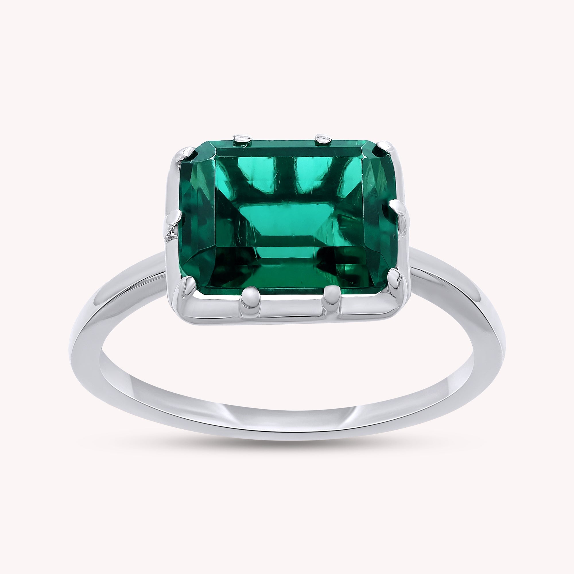 Solitaire Rings for Women, Multi Shape Lab grown Gemstone Two Tone Solitaire Ring