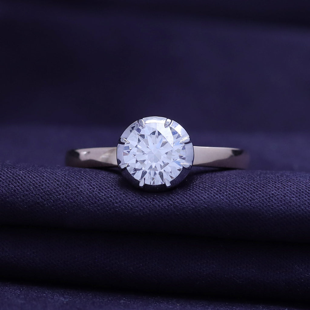 Solitaire Ring for Women, Multi Shape Lab Grown Two Tone Engagement Rings