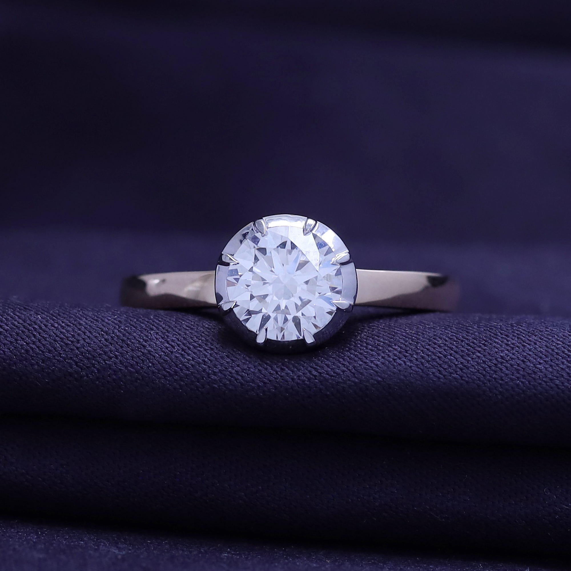 Solitaire Ring for Women, Multi Shape Lab Grown Two Tone Engagement Rings