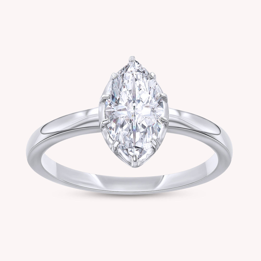 Solitaire Ring for Women, Multi Shape Lab Grown Two Tone Engagement Rings