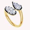 Solitaire Ring for Women, Marquise Shape Lab Grown two tone Engagement Rings