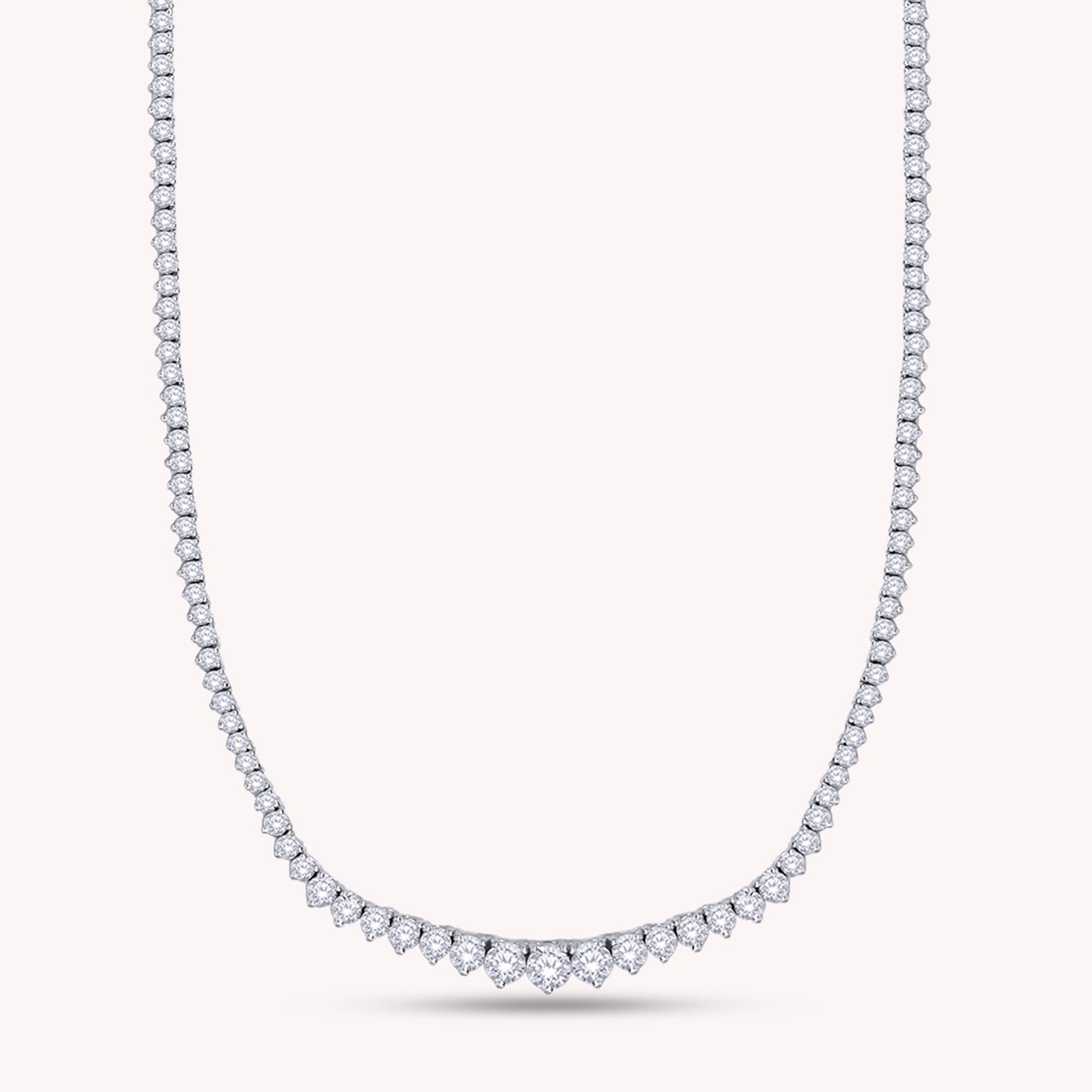 Tennis Necklace For Women Round Cut Lab Grown Diamond Necklace Gift for Her