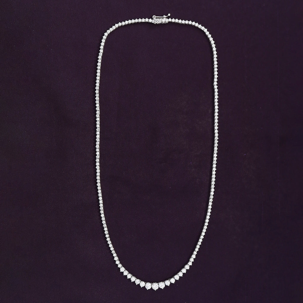 Tennis Necklace For Women Round Cut Lab Grown Diamond Necklace Gift for Her
