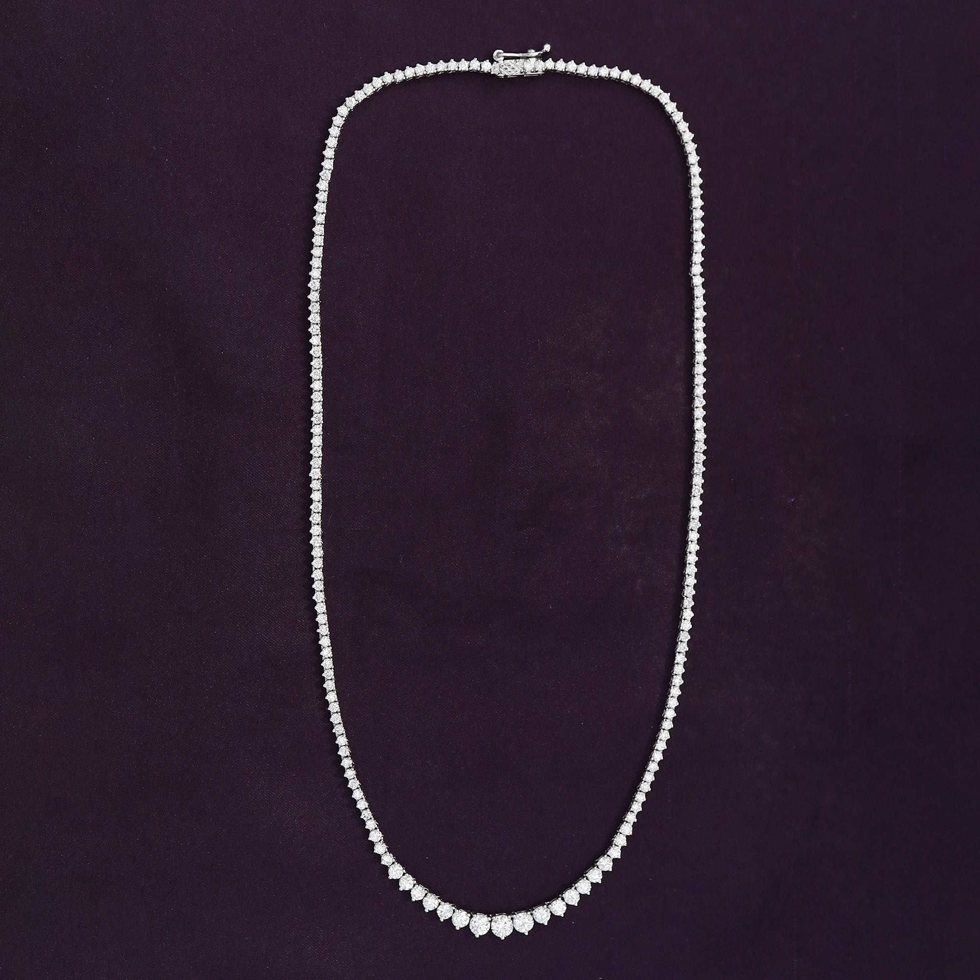 Tennis Necklace For Women Round Cut Lab Grown Diamond Necklace Gift for Her