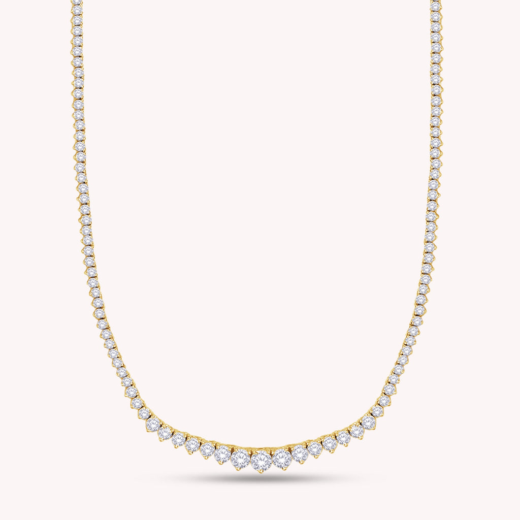 Tennis Necklace For Women Round Cut Lab Grown Diamond Necklace Gift for Her