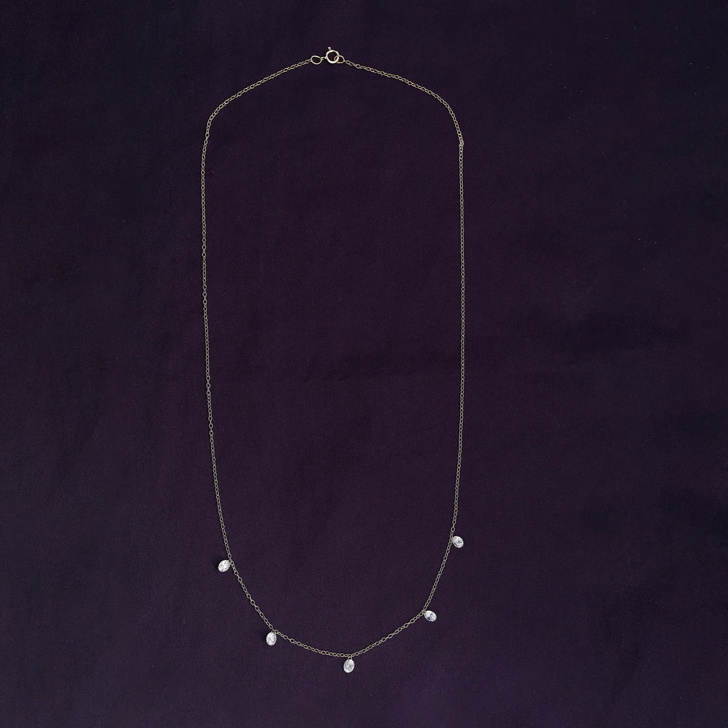 Lab Grown Diamond Five Stone Station Necklace