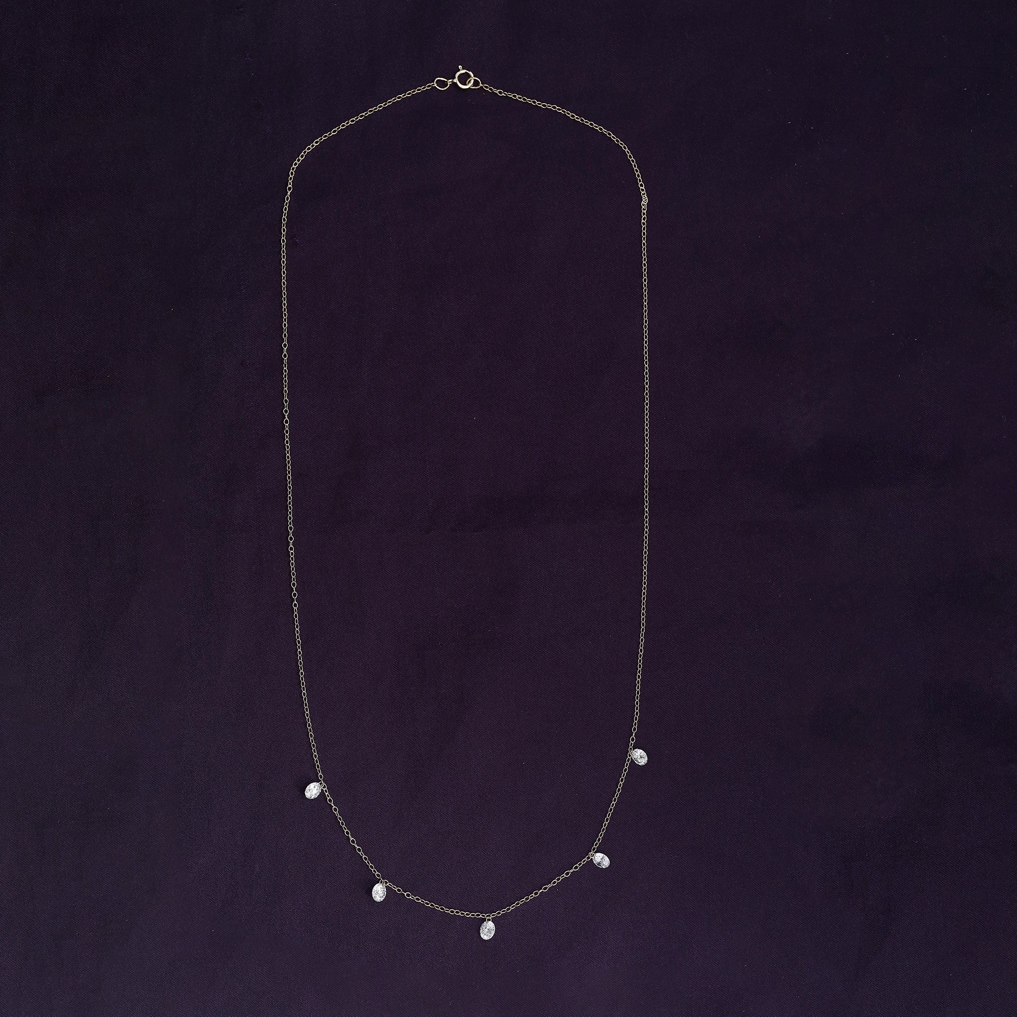 Lab Grown Diamond Five Stone Station Necklace