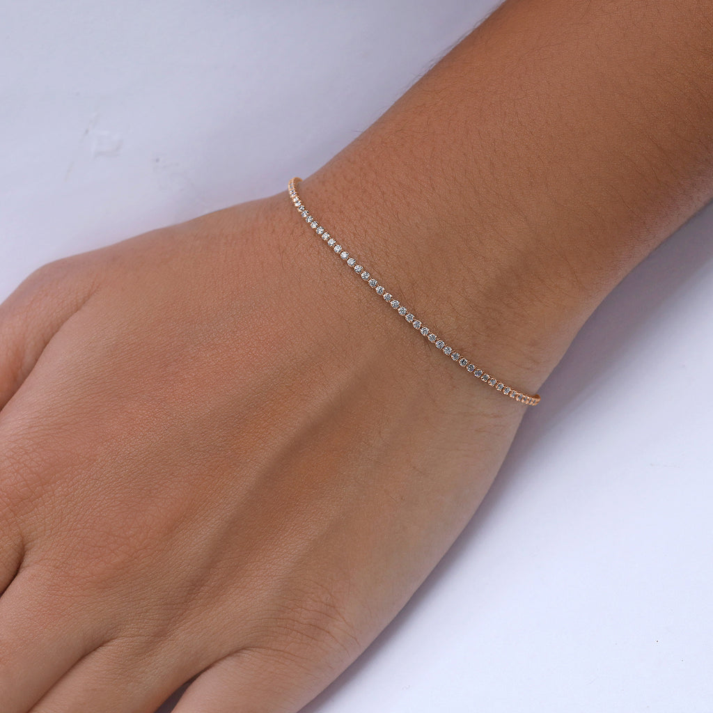 Tennis Bracelet For Women Round Cut Lab Grown Diamond Bracelet Gift For Her