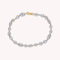 Multi Shape Lab Grown Diamond Two Tone Tennis Link chain Bracelet - 4.45 CTTW