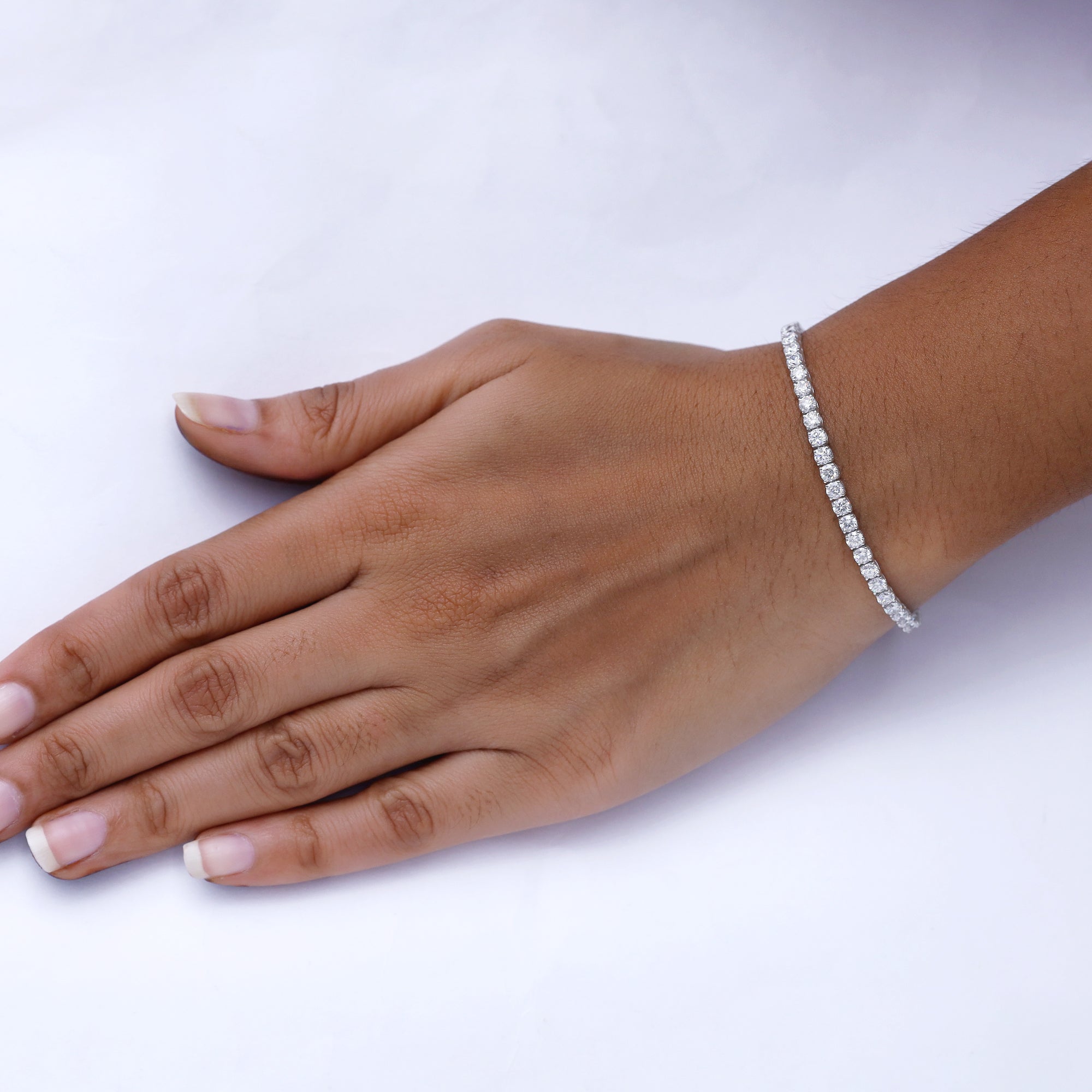 Tennis Bracelet For Women Round Cut Lab Grown Diamond Bracelet Gift For Her