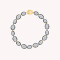 Oval Shape Lab Grown Diamond Two Tone Georgian Victorian Style Tennis Link Chain Bracelet - 16.10 CTTW
