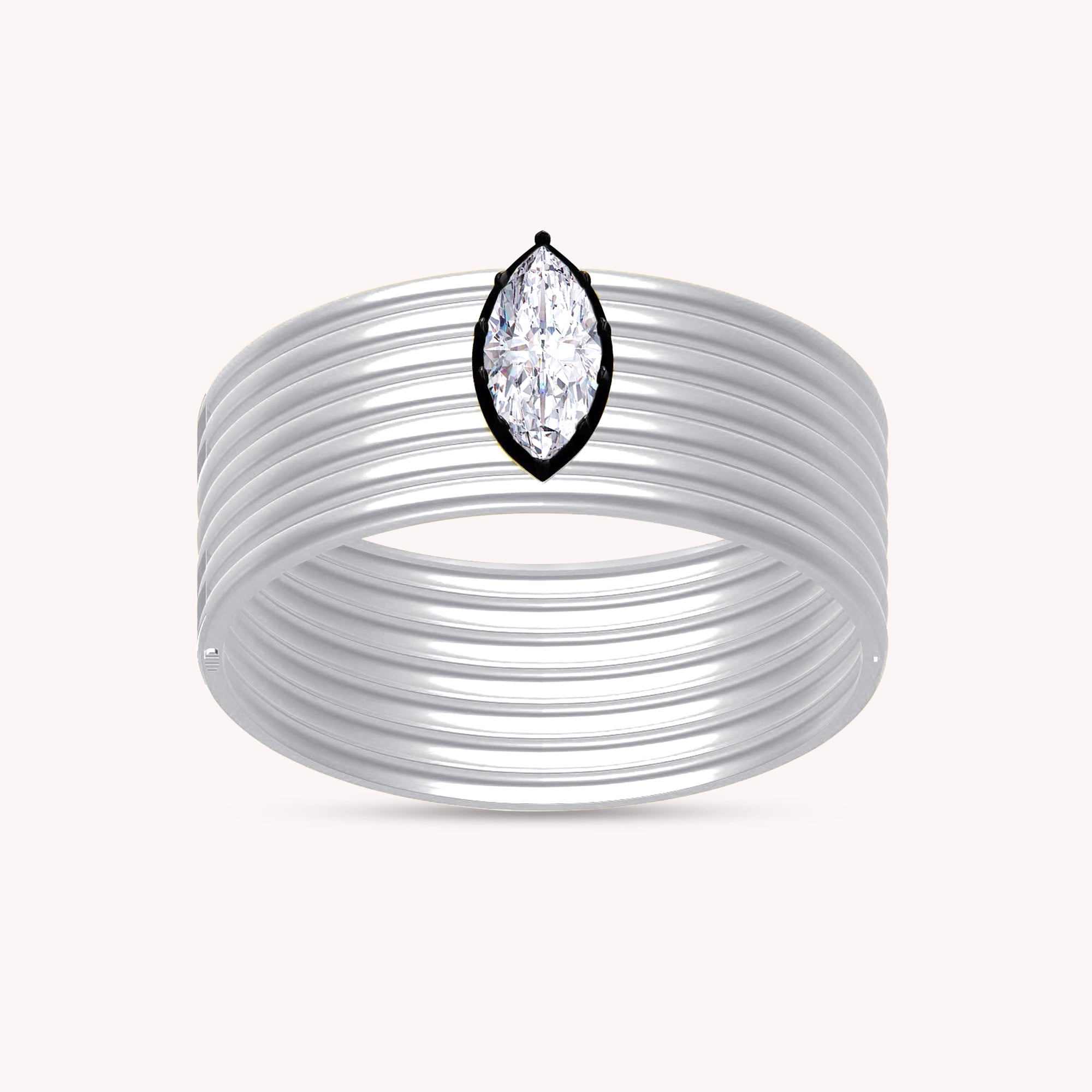 Marquise Shape Lab Grown Diamond Two Tone Georgian Victorian Style Tennis Link Chain Bracelet - 10.35 CTTW