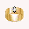Marquise Shape Lab Grown Diamond Two Tone Georgian Victorian Style Tennis Link Chain Bracelet - 10.35 CTTW