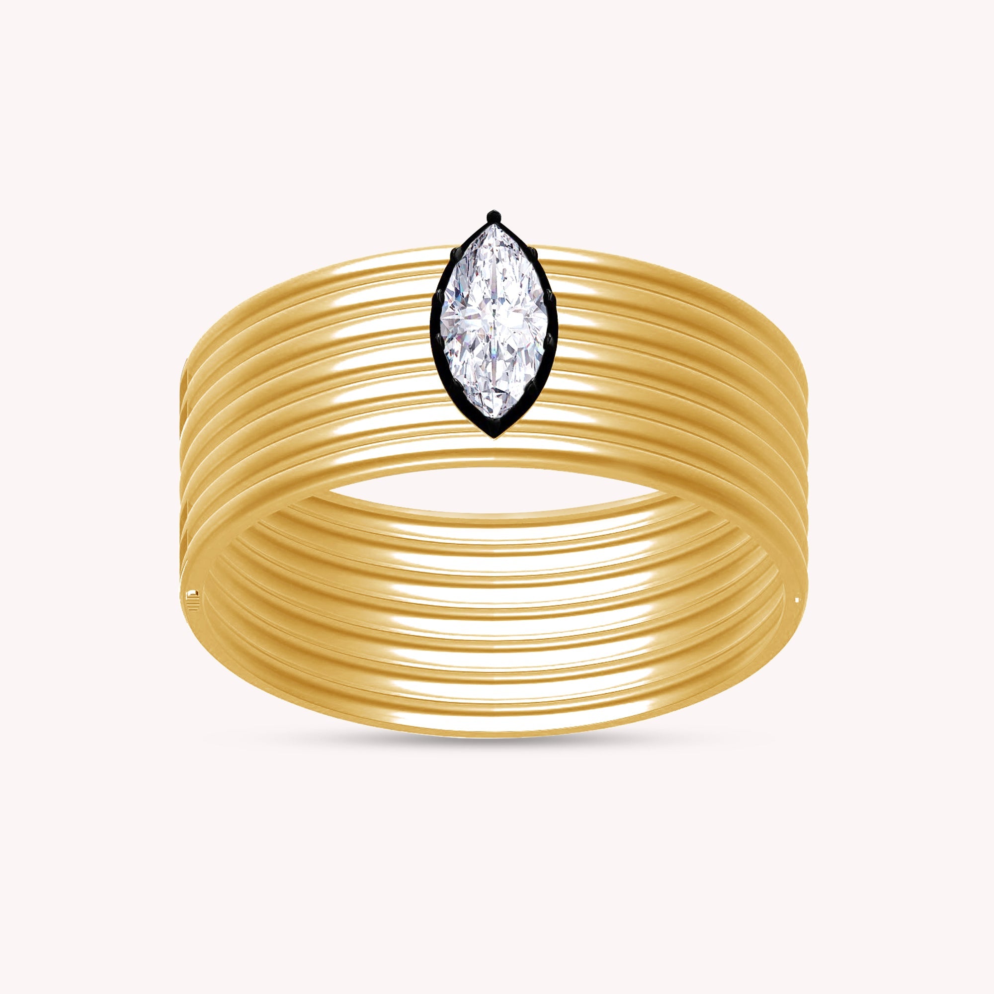 Marquise Shape Lab Grown Diamond Two Tone Georgian Victorian Style Tennis Link Chain Bracelet - 10.35 CTTW