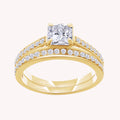 Princess and Round Cut Lab Grown Diamond Engagement Bridal Set Ring - 1.00 CTW