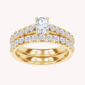 Oval and Round shape solitaire bridal set Ring - 1.00 CTW