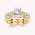 Princess and Round Shape Lab Grown Diamond Bridal Set Ring - 1.00 CTW