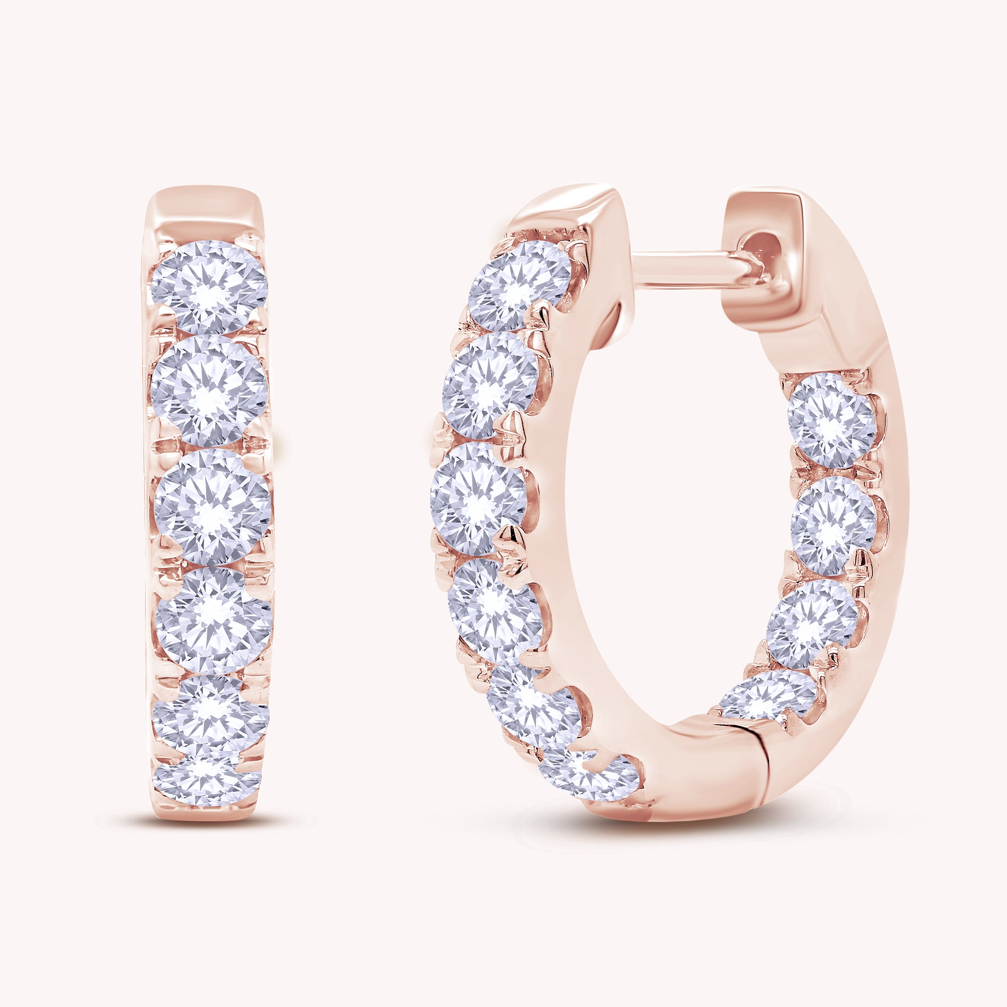 Huggie Hoop Earrings for Women Round Cut Lab Grown Diamond Earring