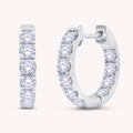 Huggie Hoop Earrings for Women Round Cut Lab Grown Diamond Earring