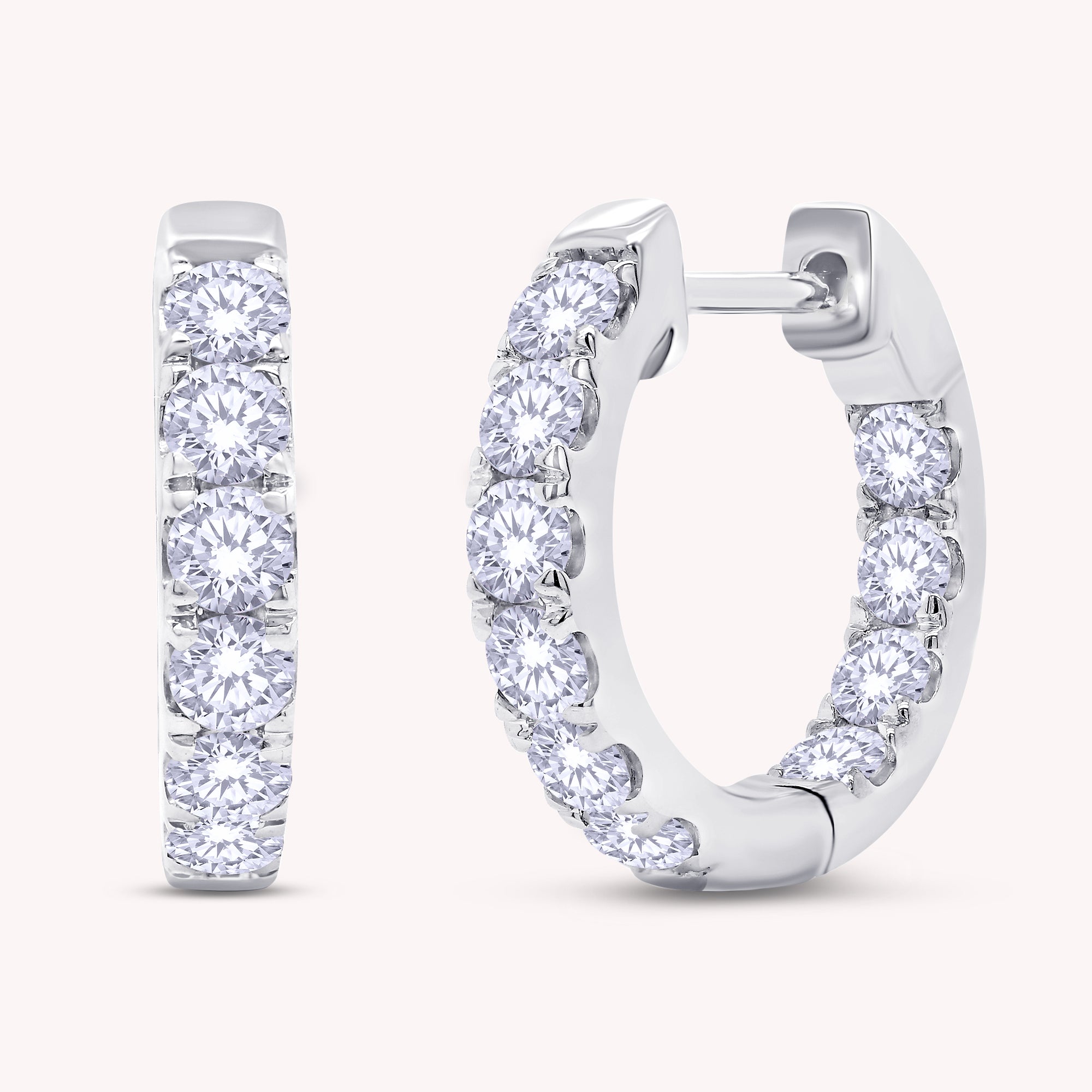Huggie Hoop Earrings for Women Round Cut Lab Grown Diamond Earring