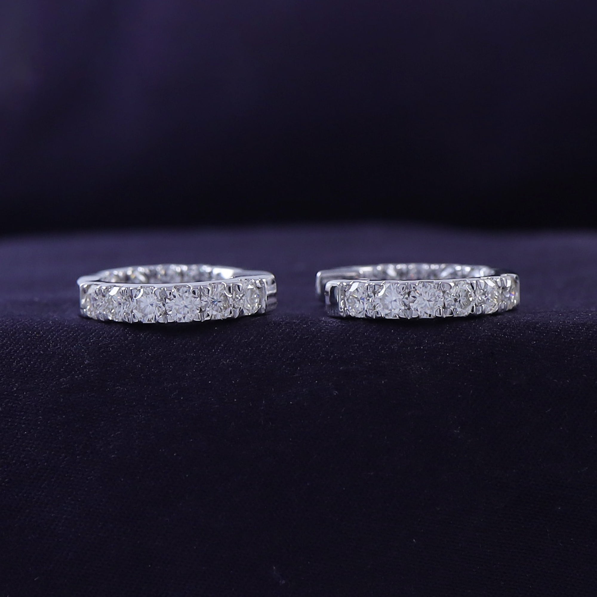 Huggie Hoop Earrings for Women Round Cut Lab Grown Diamond Earring