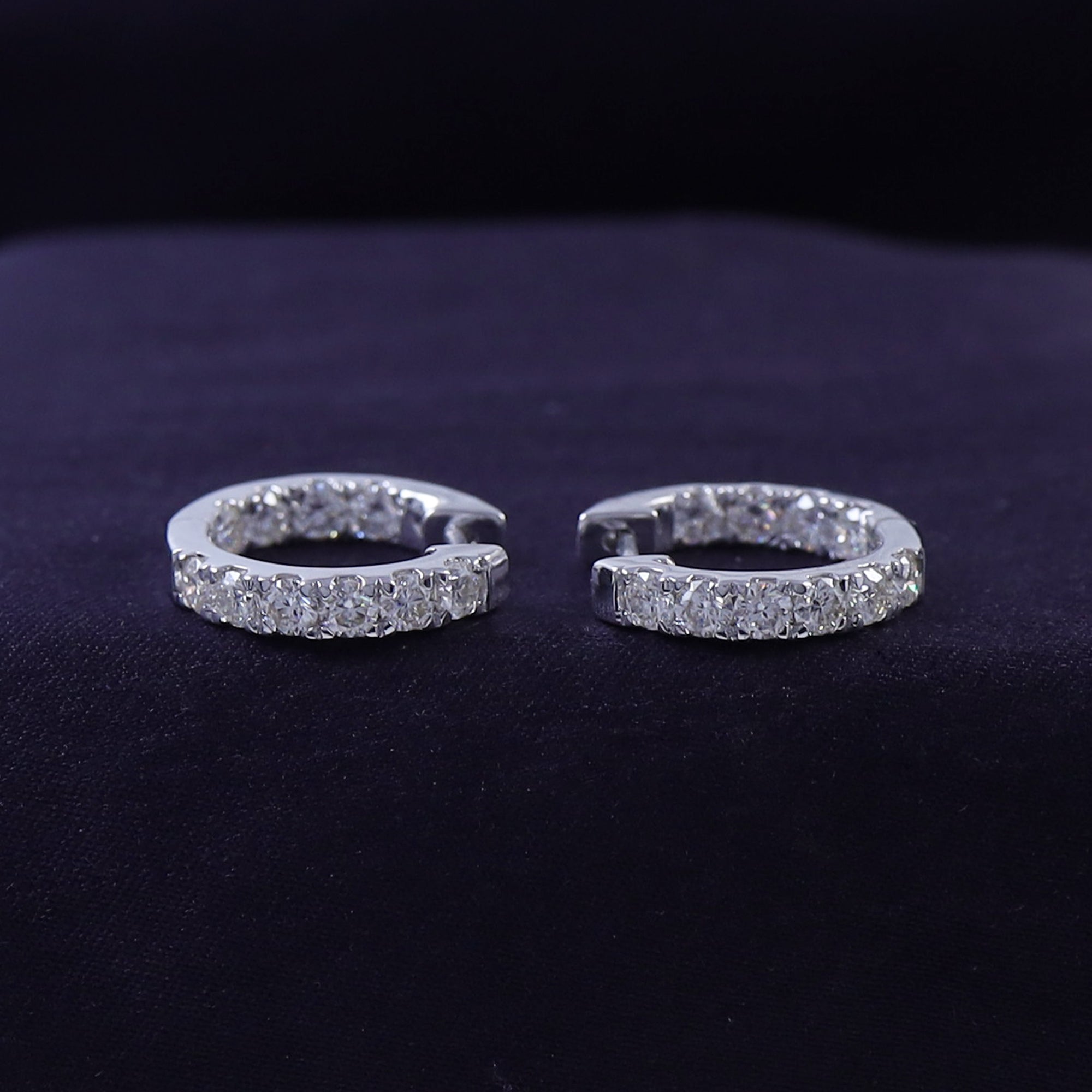 Huggie Hoop Earrings for Women Round Cut Lab Grown Diamond Earring