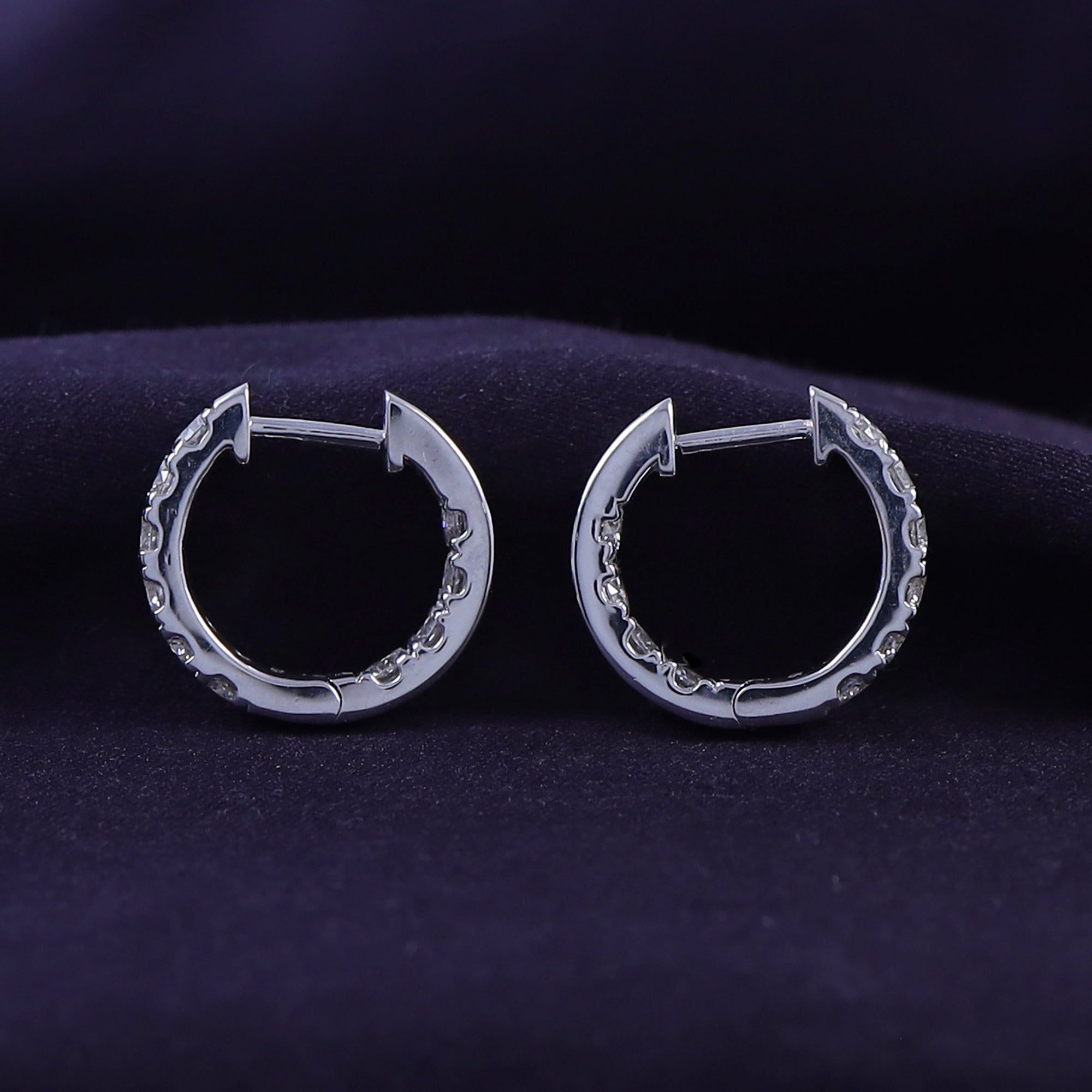 Huggie Hoop Earrings for Women Round Cut Lab Grown Diamond Earring