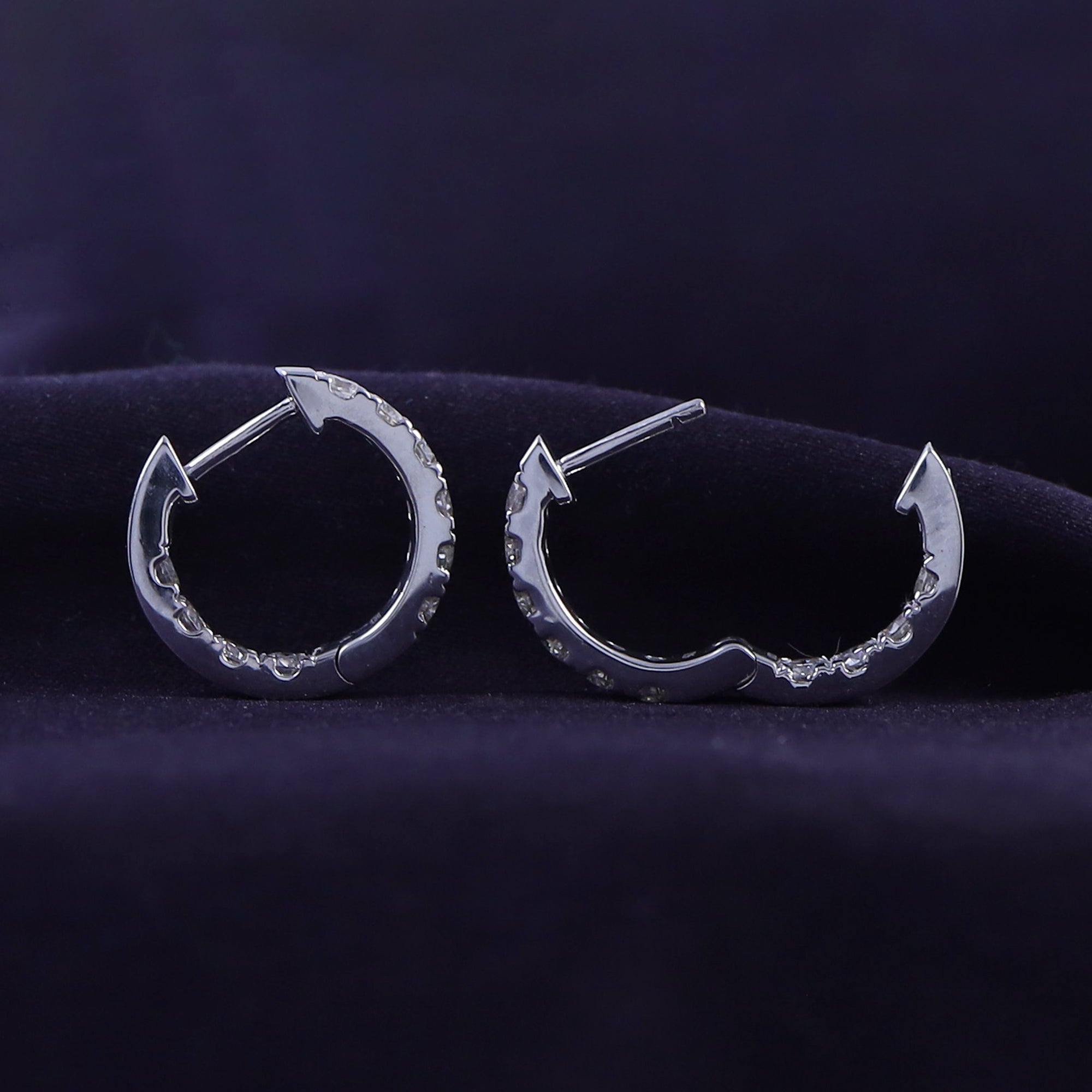 Huggie Hoop Earrings for Women Round Cut Lab Grown Diamond Earring