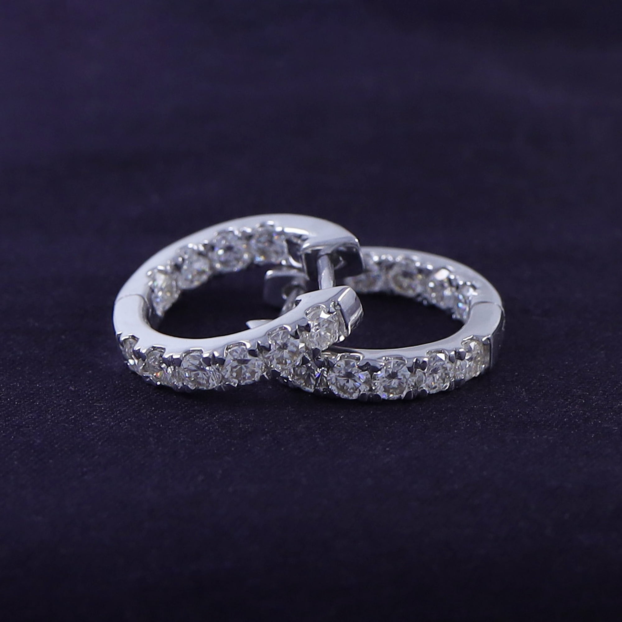 Huggie Hoop Earrings for Women Round Cut Lab Grown Diamond Earring