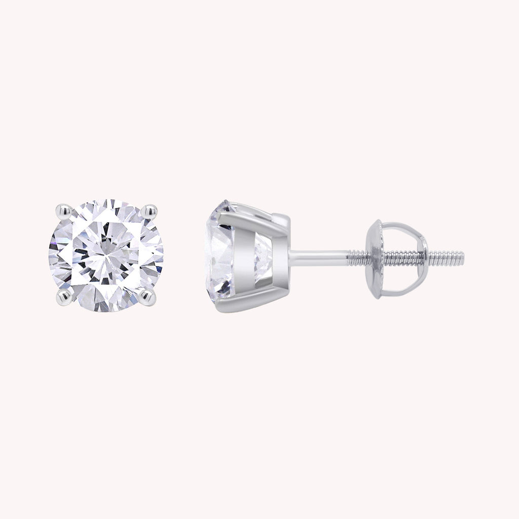 Lab Grown Diamond Solitaire Stud Earrings