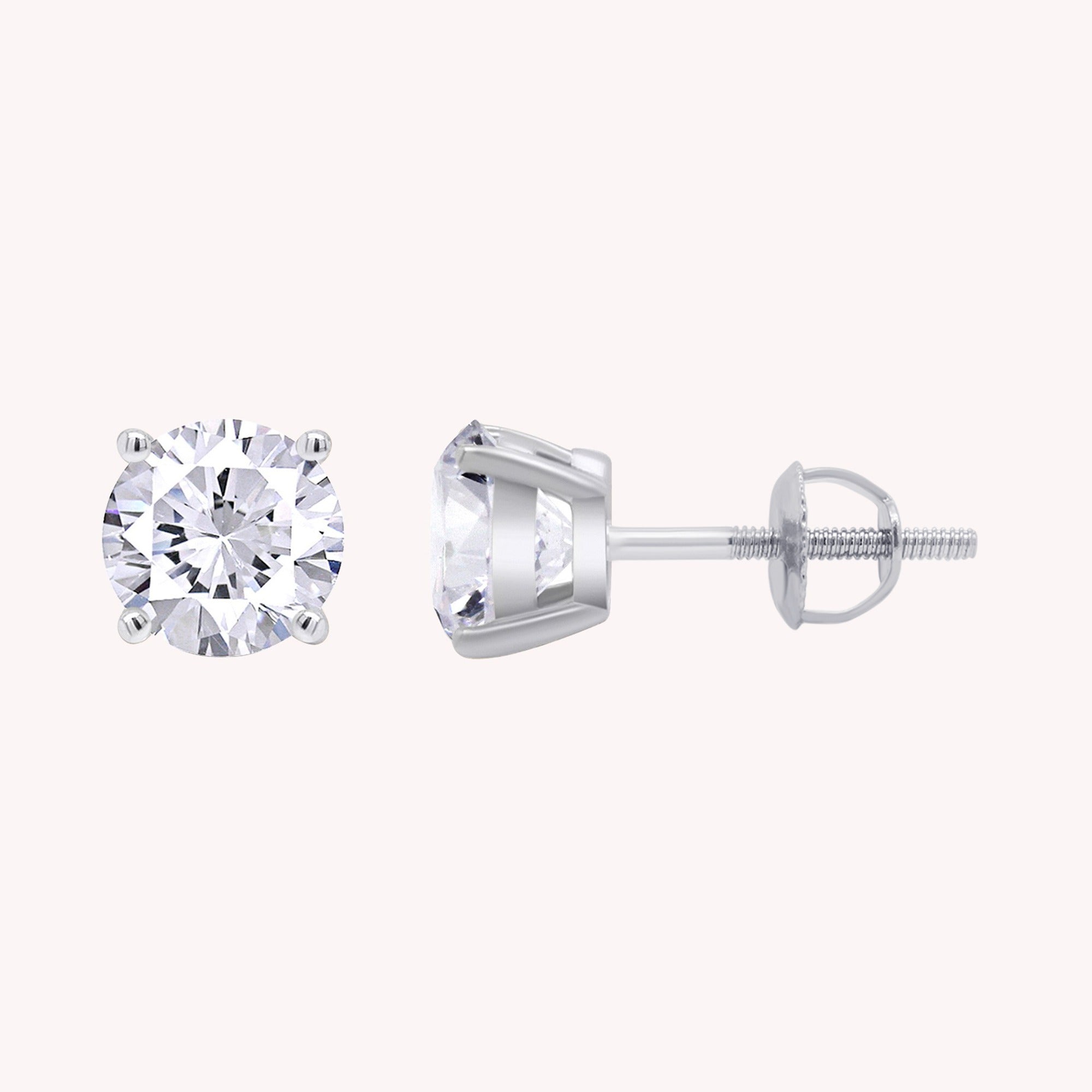 Lab Grown Diamond Solitaire Stud Earrings