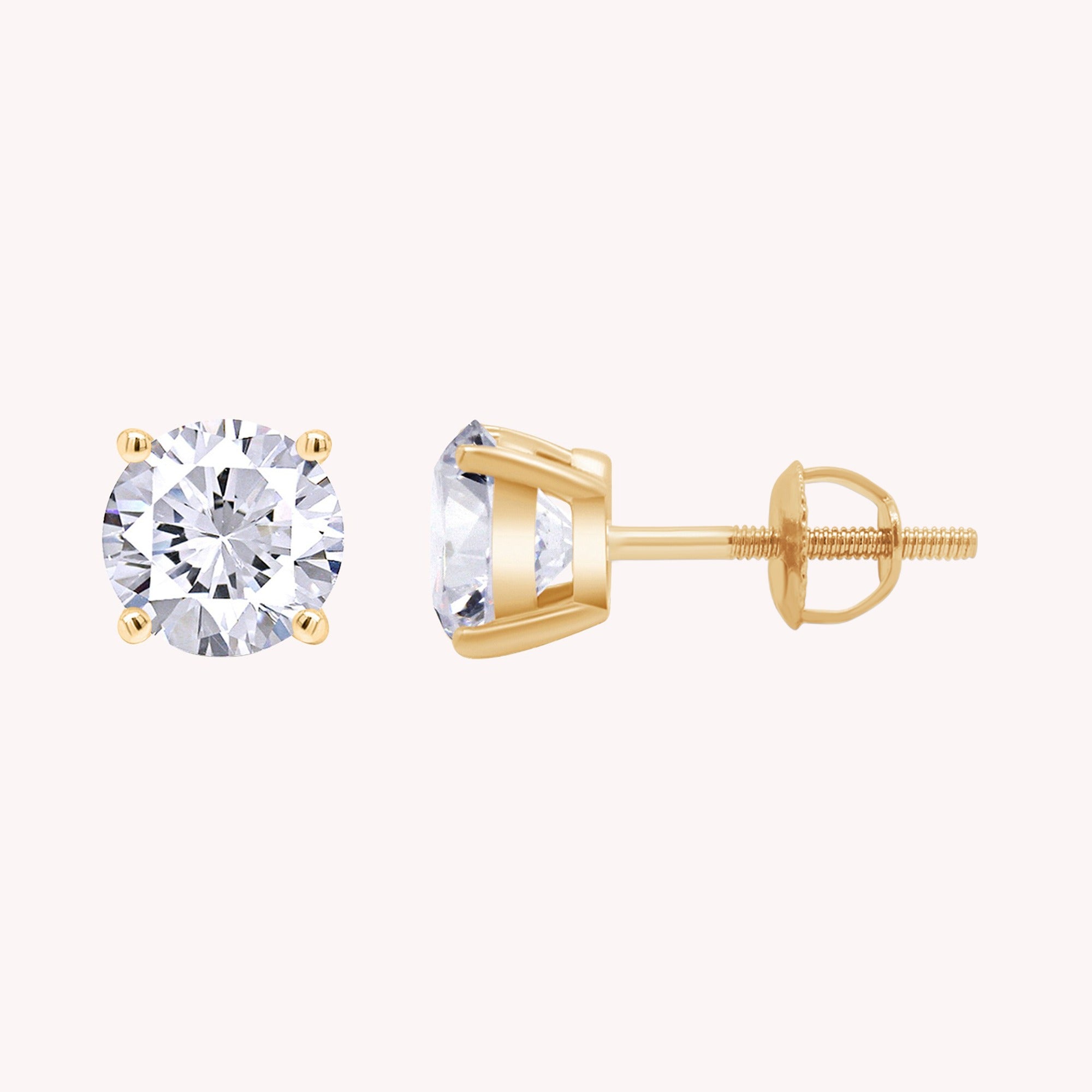 Lab Grown Diamond Solitaire Stud Earrings