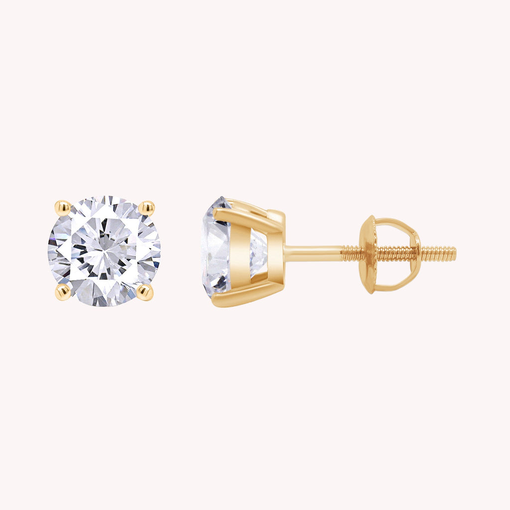 Lab Grown Diamond Solitaire Stud Earrings