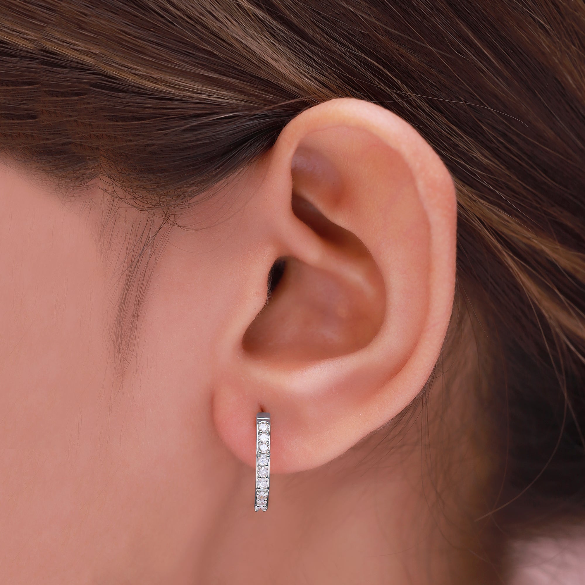 0.33 Carat Lab Grown Diamond Hexagon Stud Earrings