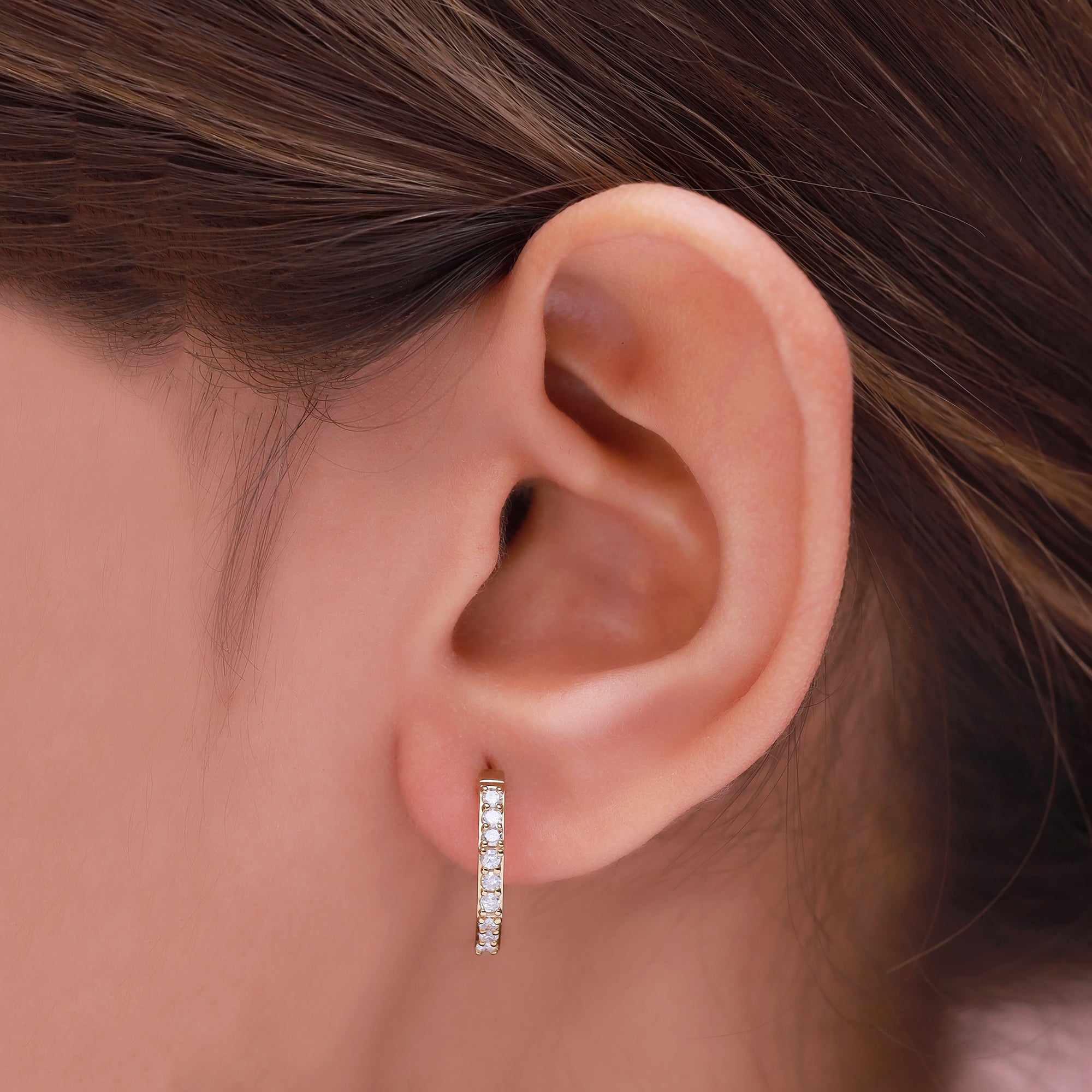 0.33 Carat Lab Grown Diamond Hexagon Stud Earrings