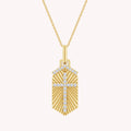 Cross Scapular Shield Medallion Pendant Necklace